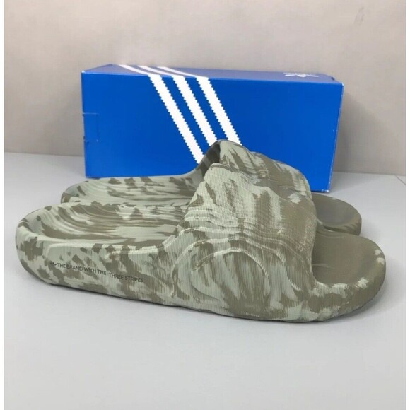 New Adidas Adilette 22 Sandal Slide Olive Green Black Men\'s Size 12 HP6517 main image 6